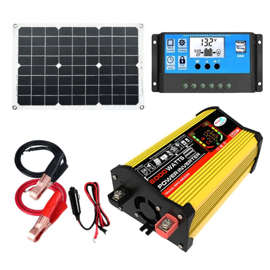 Saga 3 Generations Home Solar Generator Inverter+30A Controller+18W 12V Solar Panel, Specification: Yellow 12V To 110V - Modified Square Wave by buy2fix | Online Shopping UK | buy2fix