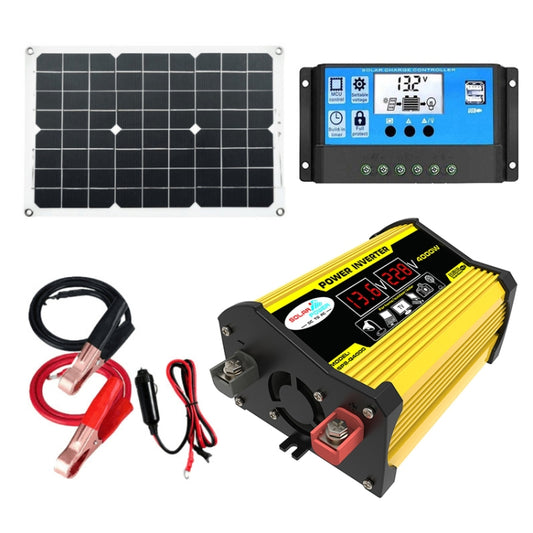 Saga Generation 2 Home Solar Generator Inverter+30A Controller+18W 12V Solar Panel, Specification: Yellow 12V To 220V - Modified Square Wave by buy2fix | Online Shopping UK | buy2fix