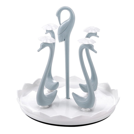 Home Portable Drainer Cup Holder With Rotatable Tray, Specification: Four Cups(Blue)
