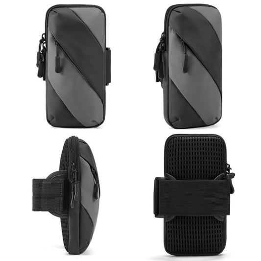 Running Mobile Phone Arm Bag Outdoor Equipment Wrist Bag(Black Gray) - 5.5~6.5 inch by buy2fix | Online Shopping UK | buy2fix