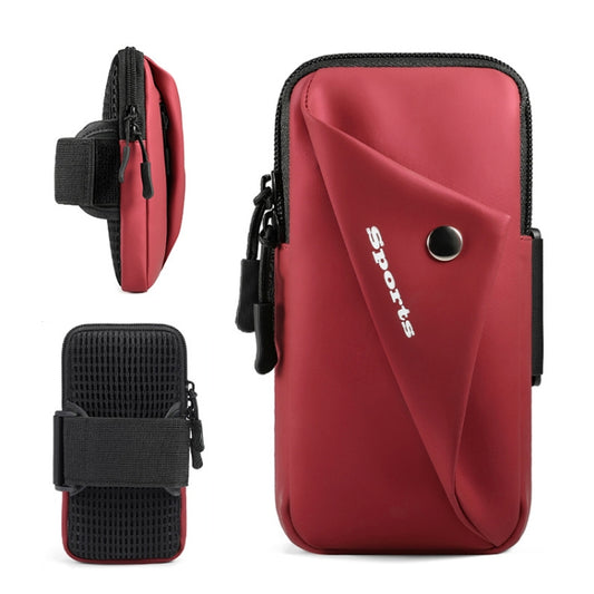 Outdoor Night Running Fitness Mobile Phone Arm Bag Sports Wrist Bag(Claret) - 5.5~6.5 inch by buy2fix | Online Shopping UK | buy2fix