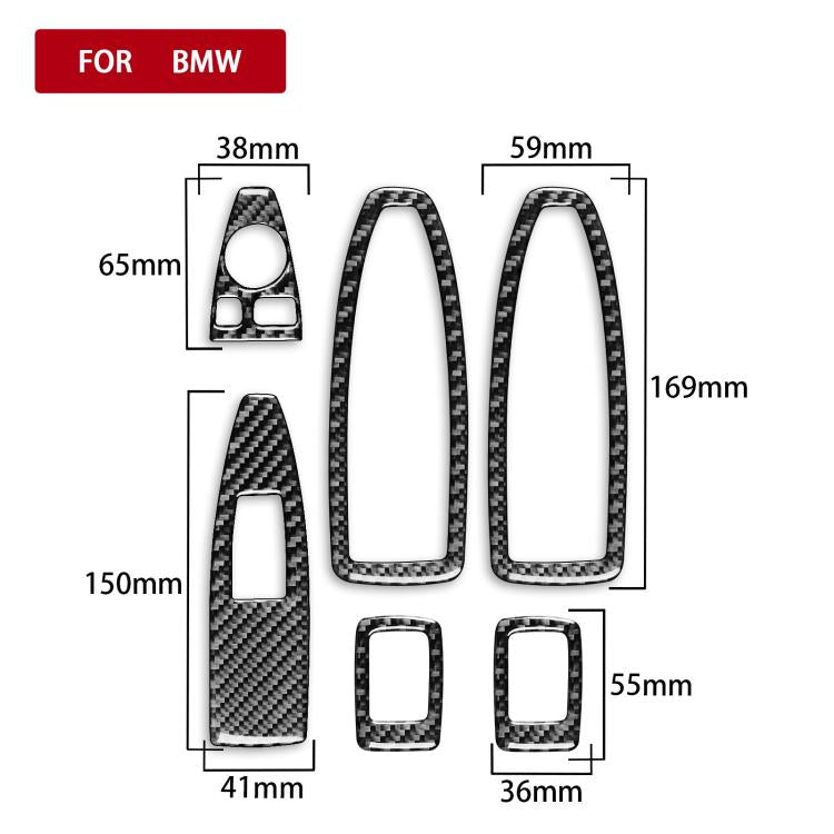For BMW X1 F48/X2 F39 6pcs/Set Door Lift Sticker With Small Holes(Black) - Car Interior Mouldings by buy2fix | Online Shopping UK | buy2fix