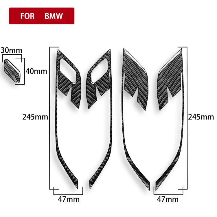 For BMW X1 F48/X2 F39 5pcs /Set Right-Hand Drive Door Handle Frame Sticker(Black) - Car Interior Mouldings by buy2fix | Online Shopping UK | buy2fix
