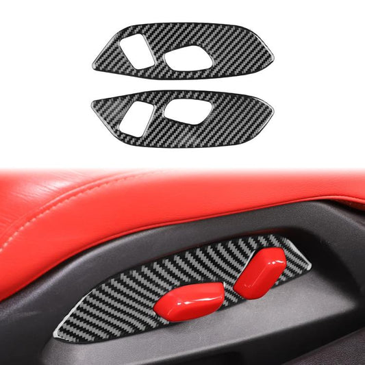 For Chevrolet Corvette C8 2pcs /Set Seat Adjustment Switch Frame Sticker(Black) - Car Interior Mouldings by buy2fix | Online Shopping UK | buy2fix