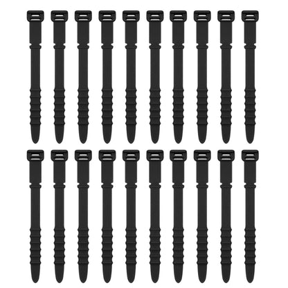 3 Sets 20pcs/Set Fishbone Silicone Cable Tie Cable Organizer Winder, Color: Black by buy2fix