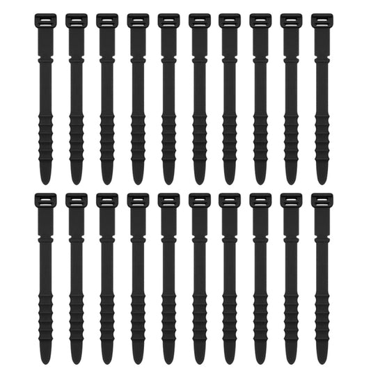 3 Sets 20pcs/Set Fishbone Silicone Cable Tie Cable Organizer Winder, Color: Black by buy2fix