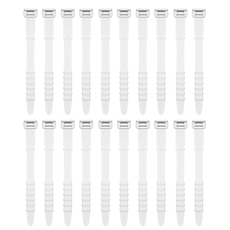3 Sets 20pcs/Set Fishbone Silicone Cable Tie Cable Organizer Winder, Color: White by buy2fix