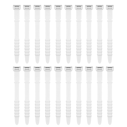 3 Sets 20pcs/Set Fishbone Silicone Cable Tie Cable Organizer Winder, Color: White by buy2fix