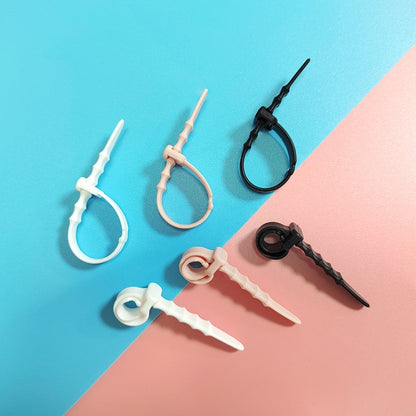 3 Sets 20pcs/Set Fishbone Silicone Cable Tie Cable Organizer Winder, Color: White by buy2fix