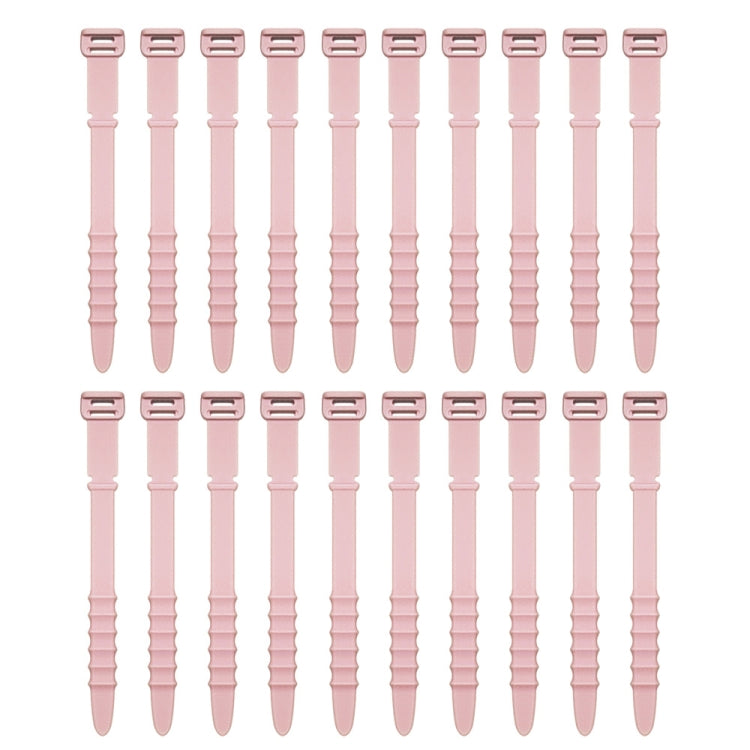 3 Sets 20pcs/Set Fishbone Silicone Cable Tie Cable Organizer Winder, Color: Pink by buy2fix