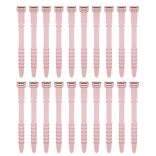 3 Sets 20pcs/Set Fishbone Silicone Cable Tie Cable Organizer Winder, Color: Pink by buy2fix