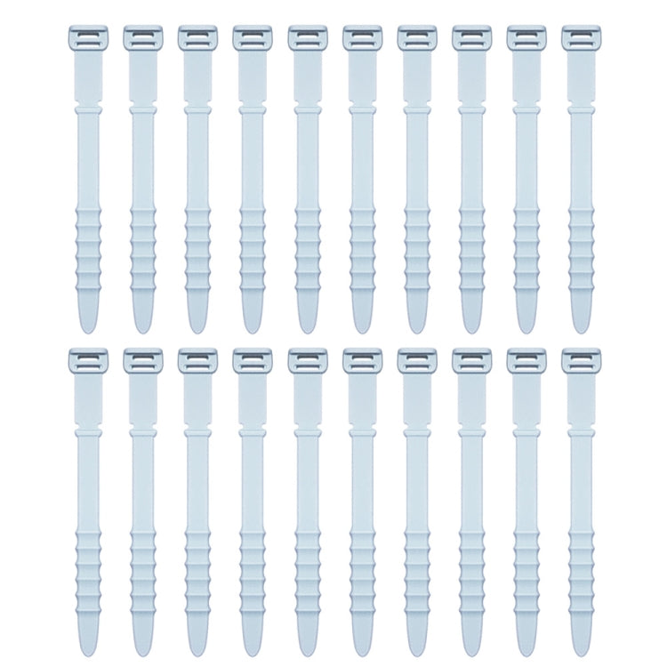 3 Sets 20pcs/Set Fishbone Silicone Cable Tie Cable Organizer Winder, Color: White Ice Color by buy2fix