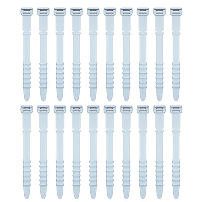 3 Sets 20pcs/Set Fishbone Silicone Cable Tie Cable Organizer Winder, Color: White Ice Color by buy2fix