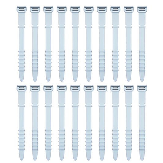 3 Sets 20pcs/Set Fishbone Silicone Cable Tie Cable Organizer Winder, Color: White Ice Color by buy2fix
