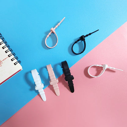 3 Sets 20pcs/Set Fishbone Silicone Cable Tie Cable Organizer Winder, Color: White Ice Color by buy2fix