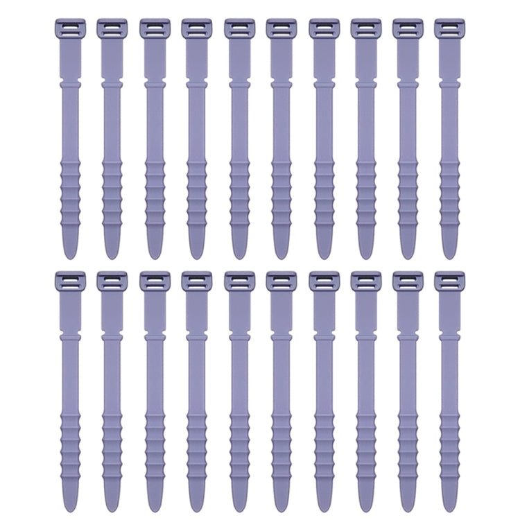 3 Sets 20pcs/Set Fishbone Silicone Cable Tie Cable Organizer Winder, Color: Purple by buy2fix