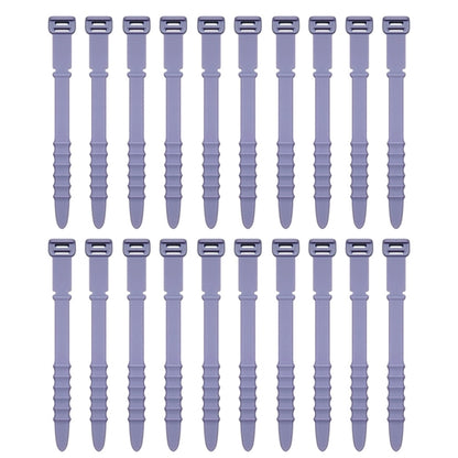 3 Sets 20pcs/Set Fishbone Silicone Cable Tie Cable Organizer Winder, Color: Purple by buy2fix