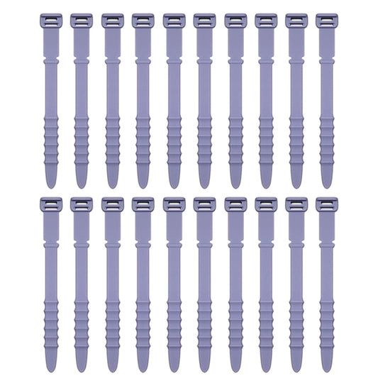 3 Sets 20pcs/Set Fishbone Silicone Cable Tie Cable Organizer Winder, Color: Purple by buy2fix