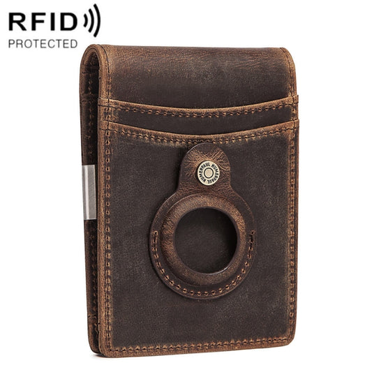 HUMERPAUL BP993 RFID Anti-Theft Brush Pocket Card Bag Suitable For AirTag(Dark Brown) - Wallet Series by HUMERPAUL | Online Shopping UK | buy2fix