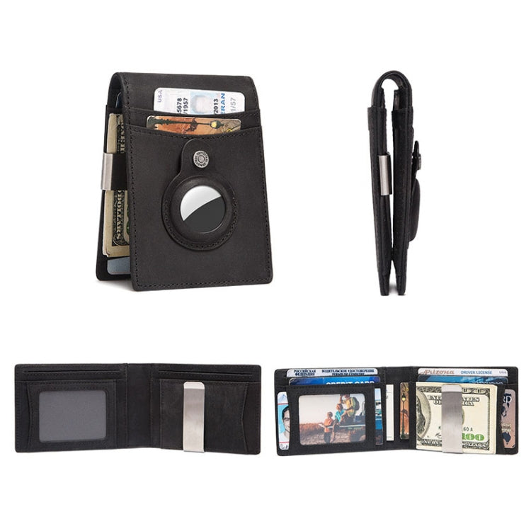 HUMERPAUL BP993 RFID Anti-Theft Brush Pocket Card Bag Suitable For AirTag(Brown) by HUMERPAUL