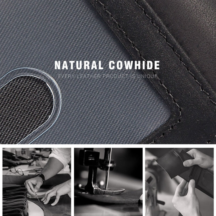 HUMERPAUL BP993 RFID Anti-Theft Brush Pocket Card Bag Suitable For AirTag(Brown) by HUMERPAUL