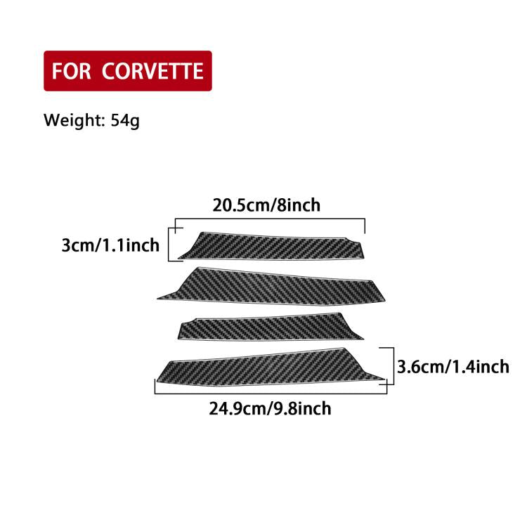 For Chevrolet Corvette C8 4pcs /Set Taillight Decorative Strip(Black) - Car Interior Mouldings by buy2fix | Online Shopping UK | buy2fix
