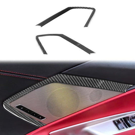 For Chevrolet Corvette C8 2pcs /Set Car Door Speaker Frame Sticker(Black) - Car Interior Mouldings by buy2fix | Online Shopping UK | buy2fix
