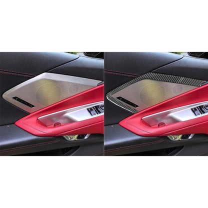 For Chevrolet Corvette C8 2pcs /Set Car Door Speaker Frame Sticker(Black) - Car Interior Mouldings by buy2fix | Online Shopping UK | buy2fix
