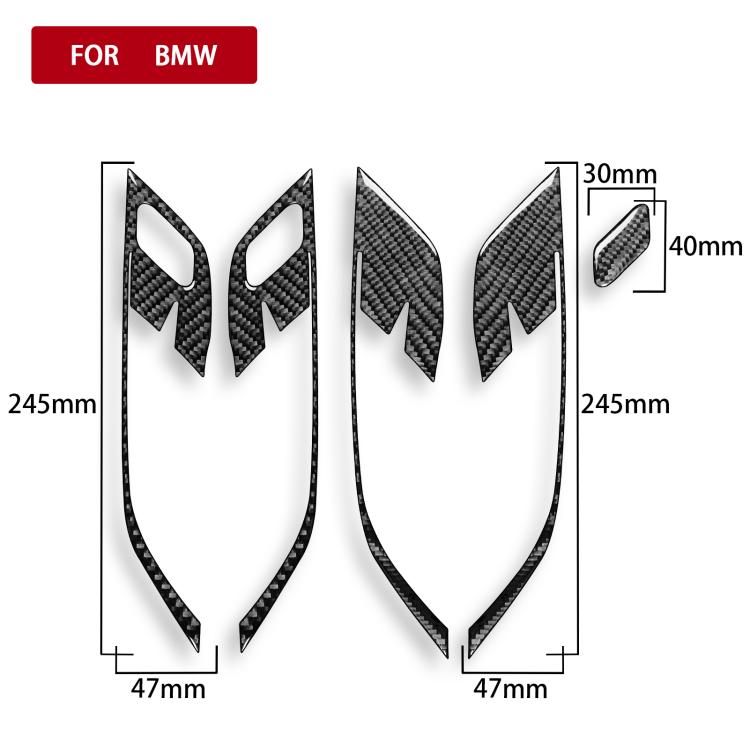 For BMW X1 F48/X2 F39 5pcs /Set Left-Hand Drive Door Handle Frame Sticker(Black) - Car Interior Mouldings by buy2fix | Online Shopping UK | buy2fix