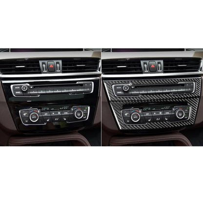 For BMW X1 F48/X2 F39 2pcs /Set Radio + Air Conditioning Panel Sticker(Black) - Car Interior Mouldings by buy2fix | Online Shopping UK | buy2fix