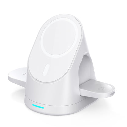 LFX-179 Magnetic Vertical 3 in 1 Wireless Charging Bracket for Smartphone iWatch AirPods(White) - Wireless Charger by buy2fix | Online Shopping UK | buy2fix