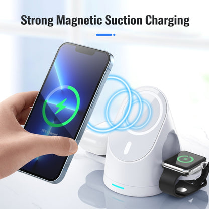 LFX-179 Magnetic Vertical 3 in 1 Wireless Charging Bracket for Smartphone iWatch AirPods(White) - Wireless Charger by buy2fix | Online Shopping UK | buy2fix