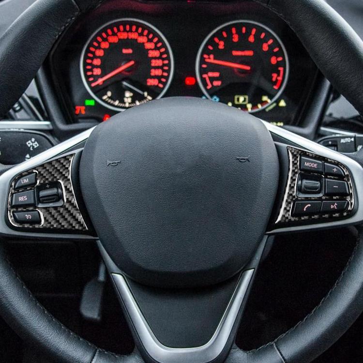 For BMW X1 F48/X2 F39 2pcs /Set Steering Wheel Button Stickers(Black) - Car Interior Mouldings by buy2fix | Online Shopping UK | buy2fix