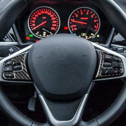 For BMW X1 F48/X2 F39 2pcs /Set Steering Wheel Button Stickers(Black) - Car Interior Mouldings by buy2fix | Online Shopping UK | buy2fix