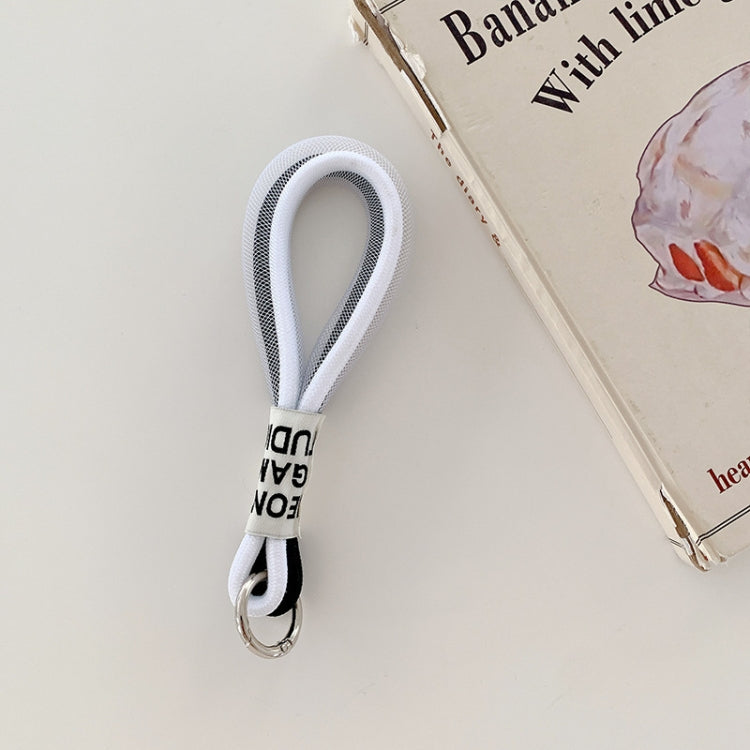 5 PCS Mobile Phone Case Lanyard Braided Mesh Rope Bag Pendant Decoration(Black and white) - Lanyards & Wrist Straps by buy2fix | Online Shopping UK | buy2fix