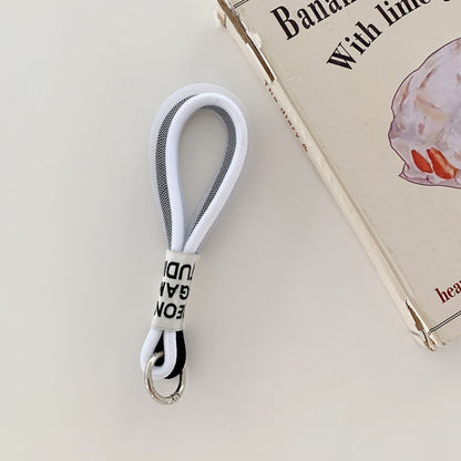 5 PCS Mobile Phone Case Lanyard Braided Mesh Rope Bag Pendant Decoration(Black and white) - Lanyards & Wrist Straps by buy2fix | Online Shopping UK | buy2fix