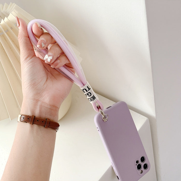 5 PCS Mobile Phone Case Lanyard Braided Mesh Rope Bag Pendant Decoration(Cyan) - Lanyards & Wrist Straps by buy2fix | Online Shopping UK | buy2fix