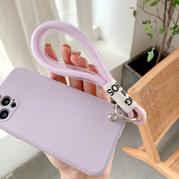 5 PCS Mobile Phone Case Lanyard Braided Mesh Rope Bag Pendant Decoration(Black and white) - Lanyards & Wrist Straps by buy2fix | Online Shopping UK | buy2fix