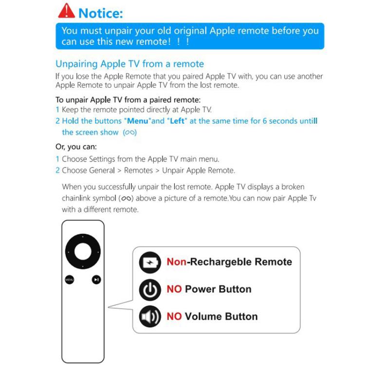 MC377LL/A TV Remote Control Suitable For Apple TV 1/2/3(Silver Gray) - TV by buy2fix | Online Shopping UK | buy2fix