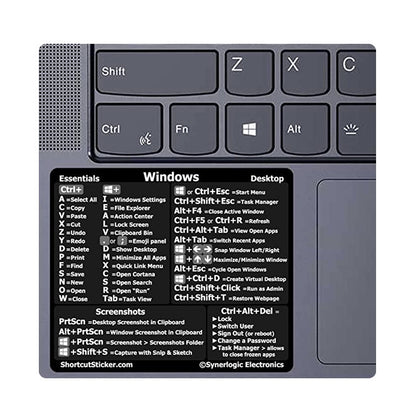 PC Reference Keyboard Shortcut Sticker Adhesive For PC Laptop Desktop(For Window) by buy2fix