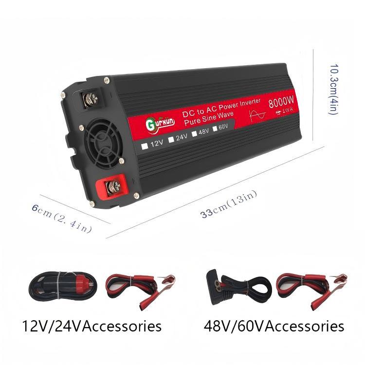 Gurxun 8000W High Power Household Car Sine Wave Inverter, Specification: 12V To 220V - Pure Sine Wave by Gurxun | Online Shopping UK | buy2fix