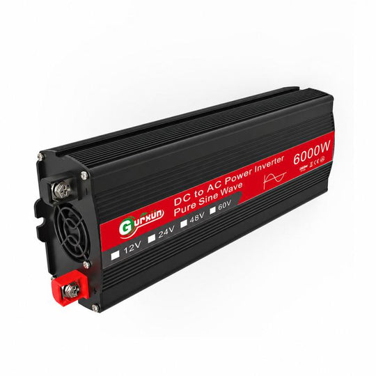Onduleur à onde sinusoïdale haute puissance Gurxun 6000 W avec affichage numérique unique, spécifications : 12 V-220 V