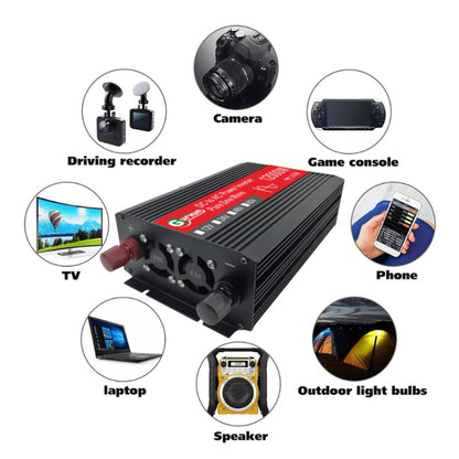 Gurxun 12000W High Power Household Car Sine Wave Inverter, Specification: 12V To 110V by buy2fix