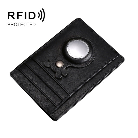 Tracking Locator Leather Wallet RFID Anti-theft Card Holder for AirTag, Color: Classic-Black - Wallet Series by buy2fix | Online Shopping UK | buy2fix