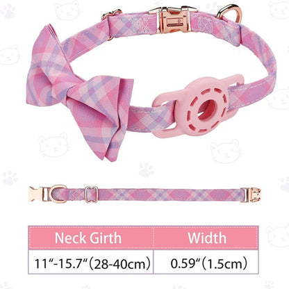 Pet Tracker Collar Insert Buckle Bow Collar For AirTag(Pink) - Pet Series by buy2fix | Online Shopping UK | buy2fix