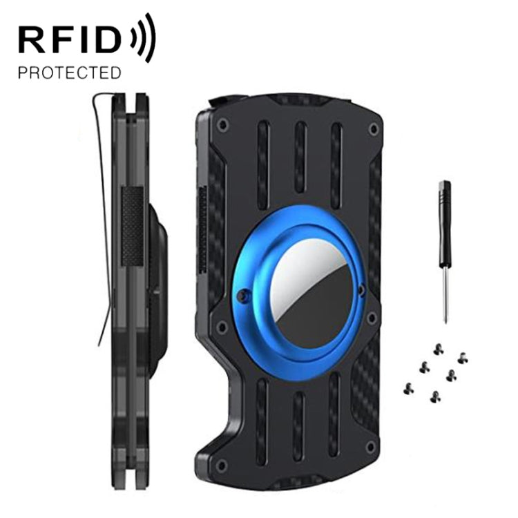 Men Ultra Slim Tracker Card Holder RFID Metal Card Holder for AirTag(Blue) - Wallet Series by buy2fix | Online Shopping UK | buy2fix