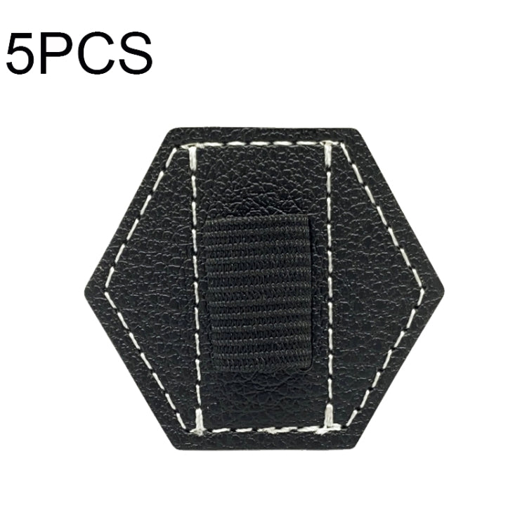 5 PCS Capacitive Pen Bag Self Adhesive Pen Holder PU Pen Clip,Style: Hexagonal Black by buy2fix