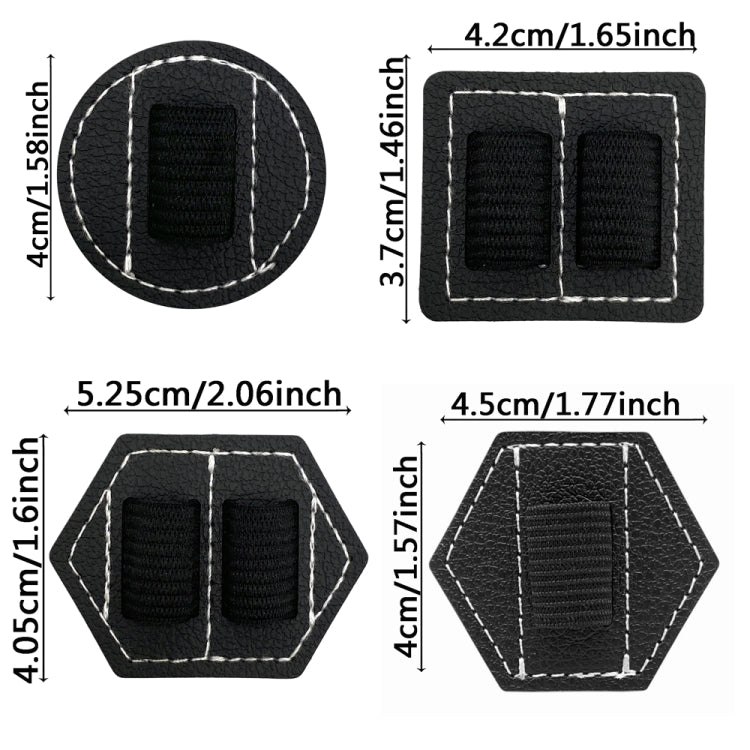 5 PCS Capacitive Pen Bag Self Adhesive Pen Holder PU Pen Clip,Style: Hexagonal Black by buy2fix