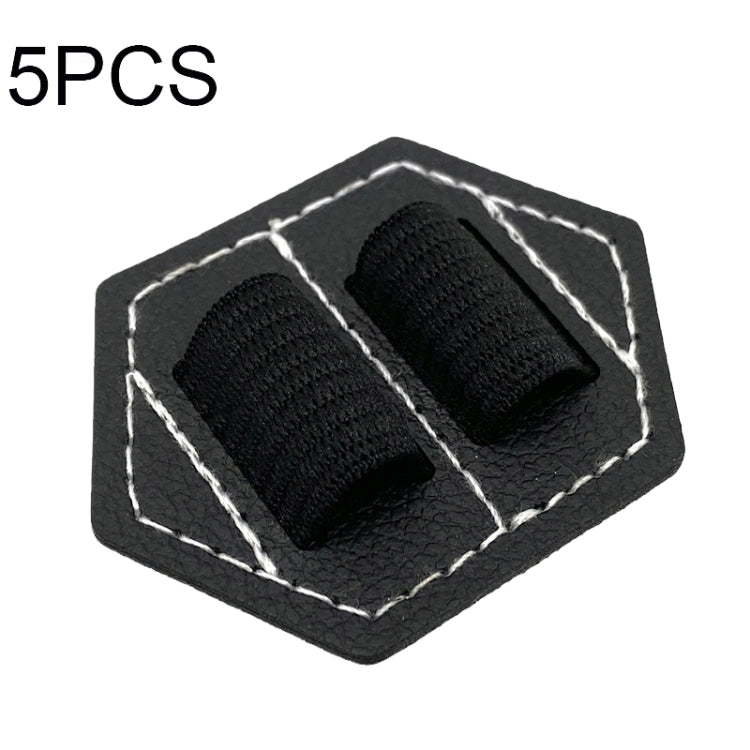 5 PCS Capacitive Pen Bag Self Adhesive Pen Holder PU Pen Clip,Style: Hexagon Double Black by buy2fix