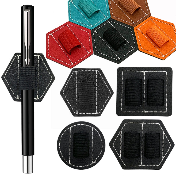 5 PCS Capacitive Pen Bag Self Adhesive Pen Holder PU Pen Clip,Style: Rectangular Double Black by buy2fix